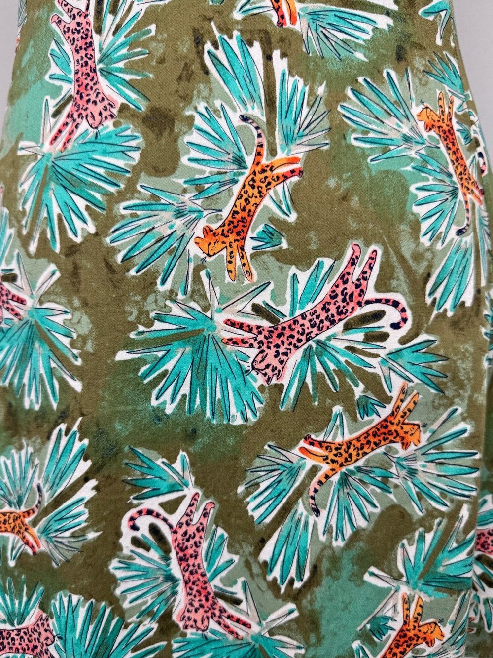 Nic+Zoe Pouncing Panthers Shirtdress Sleeveless Cotton Blend Size XL Safari - Picture 7 of 8